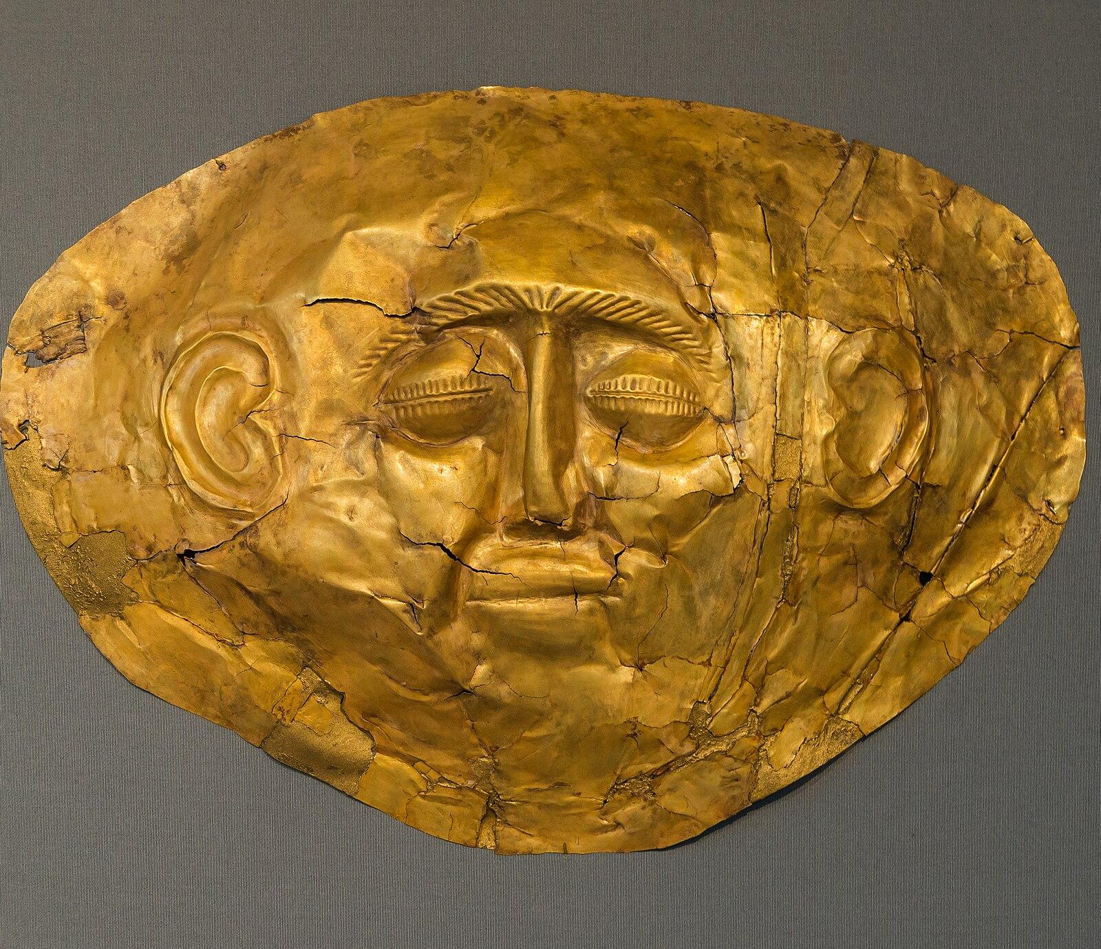 Mycene gold mask 1 NAMA Athens Greece